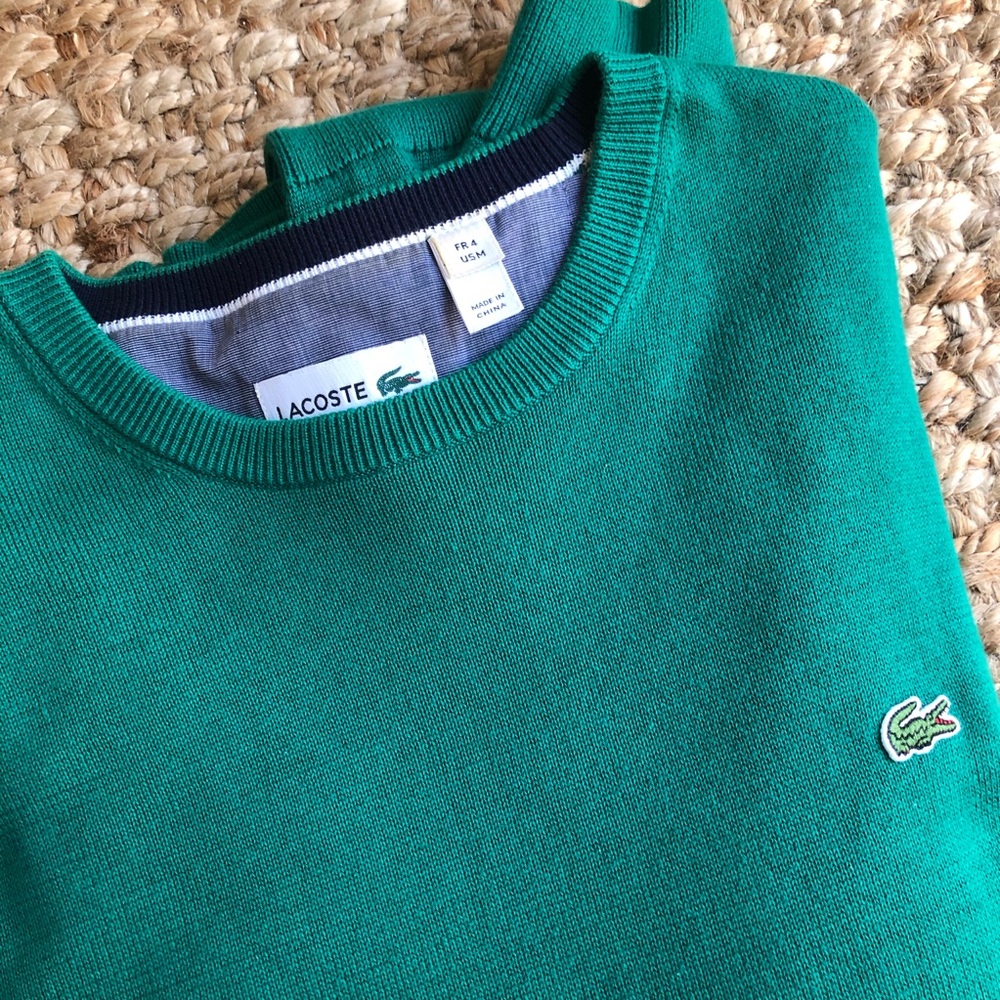 New: Lacoste Vintage Cotton Crewneck Sweater. Size Medium